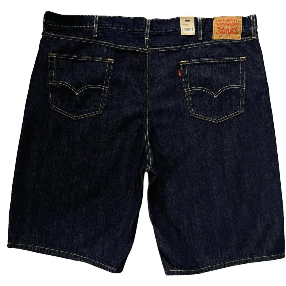 Levis 469 Mens Denim Shorts Size 46 Dark Blue Loose‎ Fit Casual & Stylish